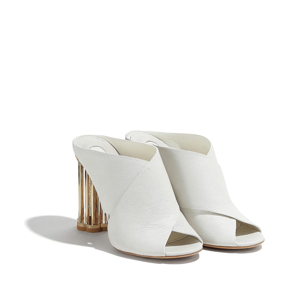 Salvatore Ferragamo Flower Heel mules - White